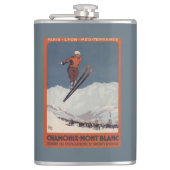 Ski-Sprung - PLM olympisches Promo-Plakat Flachmann (Vorderseite)