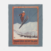 Ski-Sprung - PLM olympisches Promo-Plakat Fleecedecke (Vorderseite)
