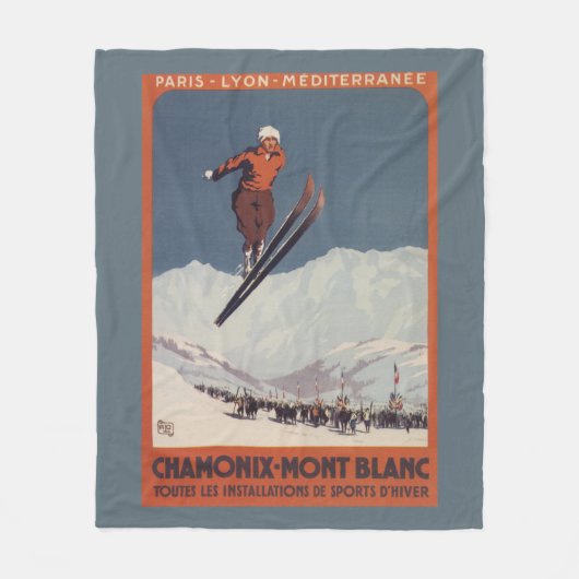 Ski-Sprung - PLM olympisches Promo-Plakat Fleecedecke (Vorderseite)