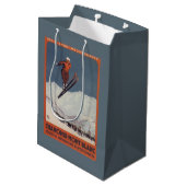 Ski-Sprung - PLM olympisches Promo-Plakat Mittlere Geschenktüte (Rückseite Schrägansicht)