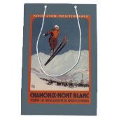 Ski-Sprung - PLM olympisches Promo-Plakat Mittlere Geschenktüte (Rückseite)