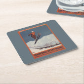 Ski-Sprung - PLM olympisches Promo-Plakat Rechteckiger Pappuntersetzer (angewinkelt)