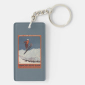 Ski-Sprung - PLM olympisches Promo-Plakat Schlüsselanhänger (Rückseite)
