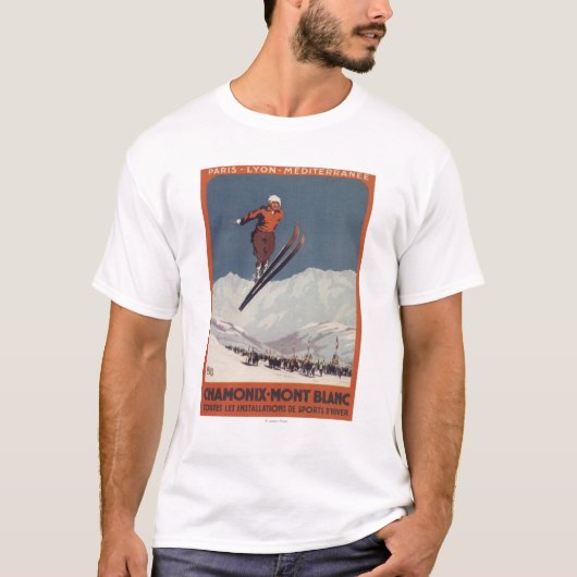 Ski-Sprung - PLM olympisches Promo-Plakat T-Shirt (Vorderseite)