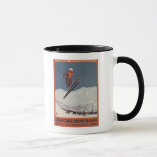 Ski-Sprung - PLM olympisches Promo-Plakat Tasse