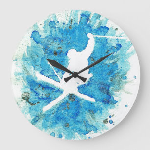 Ski-Sprungs-Uhr Große Wanduhr