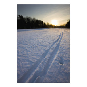 Ski-Spuren im Willowbrook Farm Preserve in Fotodruck