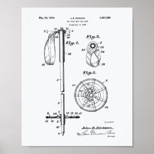 Ski-Stab 1966 Patent Kunststoffpapier Poster