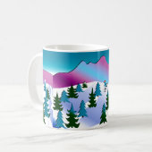 Ski-Steigungs-Kunst auf klassischer Kaffee-Tasse Kaffeetasse (Vorderseite Links)