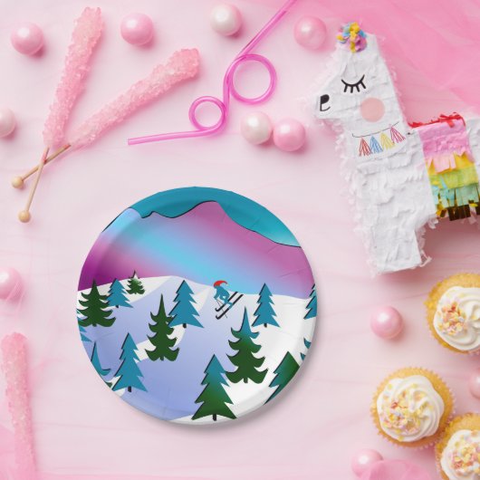 Ski-Steigungs-Kunst auf PapierTeller (Party)