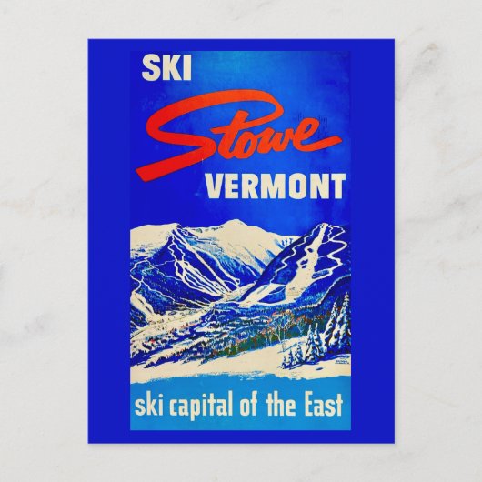 Ski Stowe Vermont Vintage Postcard Postkarte (Vorderseite)