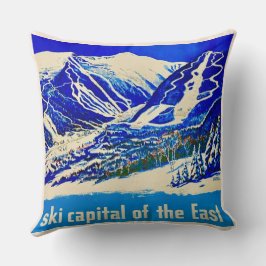 Ski Stowe Vermont Vintage Poster Kissen