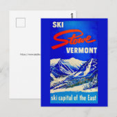 Ski Stowe Vermont Vintage Postkarte (Vorne/Hinten)