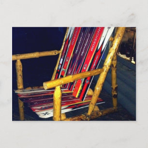 Ski-Stuhl Coole Dinge mit alten Skiern zu machen Postkarte