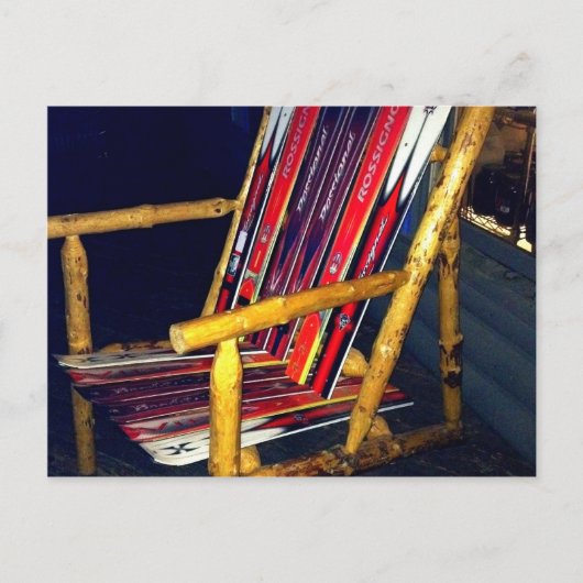 Ski-Stuhl Coole Dinge mit alten Skiern zu machen Postkarte (Vorderseite)