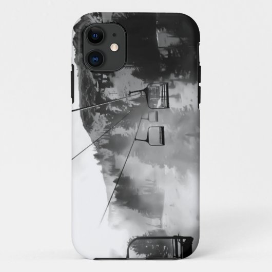 Ski-Stuhl-Schnee-Kasten Case-Mate iPhone Hülle (Rückseite)