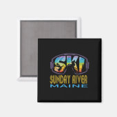 Ski Sunday River Maine Skiurlaub Magnet (Vorderseite/Rückseite)