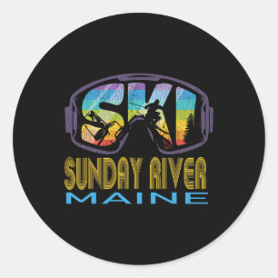 Ski Sunday River Maine Skiurlaub  Runder Aufkleber