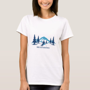 Ski Sundown Connecticut Skigebiet Skifahren Skifah T-Shirt