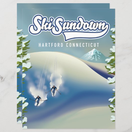 Ski Sundown Hartford Connecticut Skiposter (Vorne/Hinten)
