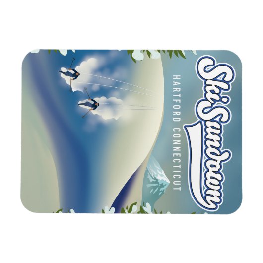 Ski Sundown Hartford Connecticut Skiposter Magnet (Horizontal)