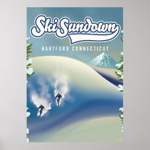Ski Sundown Hartford Connecticut Skiposter Poster