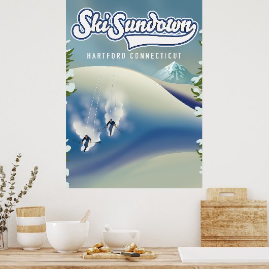 Ski Sundown Hartford Connecticut Skiposter Poster (Küche)