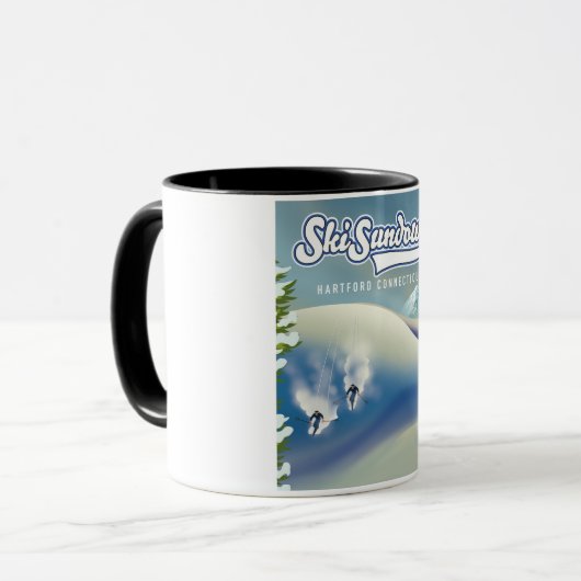 Ski Sundown Hartford Connecticut Skiposter Tasse (Vorderseite Links)