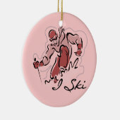 Ski-T-Shirts und Geschenke der Frau-I Keramikornament (Rechts)