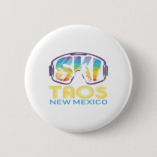 Ski Taos New Mexico Skiurlaub Button (Vorderseite)