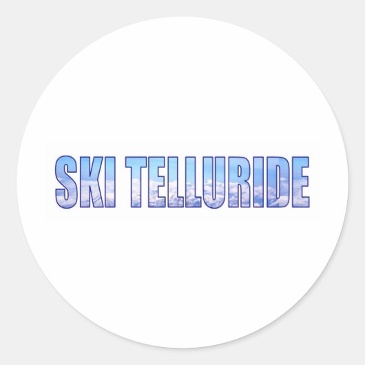 Ski Teluride Runder Aufkleber (Vorderseite)