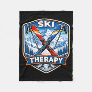 Ski-Therapie Skifahren Liebhaber lustiger Skifahre Fleecedecke