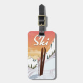 Ski Tourist-Plakat Gepäckanhänger (Vorderseite vertikal)