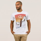 Ski Tourist-Plakat T-Shirt (Vorne ganz)