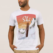 Ski Tourist-Plakat T-Shirt (Vorderseite)