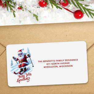 Ski Trendy Script Weihnachten Rücksendeadresse Adressaufkleber