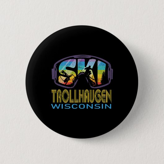 Ski Trollhaugen Wisconsin Skiferien Button (Vorderseite)