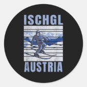 Ski und Apres Ski - Wintersport Ischgl, Austr. Runder Aufkleber (Vorderseite)