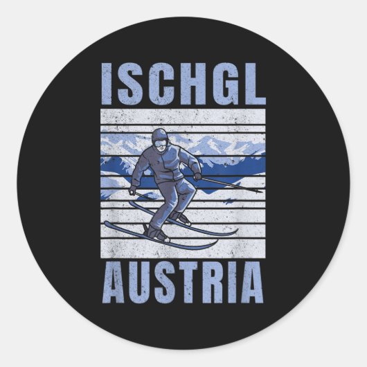 Ski und Apres Ski - Wintersport Ischgl, Austr. Runder Aufkleber (Vorderseite)