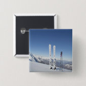 Ski und Skistöcke Button (Vorne & Hinten)