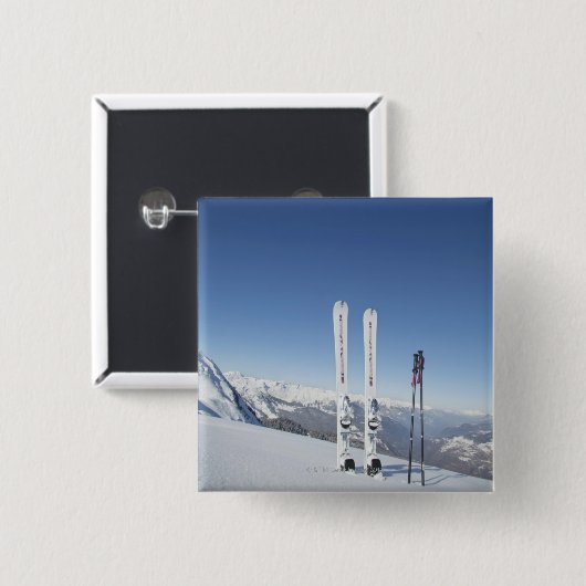 Ski und Skistöcke Button (Vorne & Hinten)