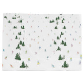 Ski und Snowboard Aquarell Große Geschenktasche Wi Geschenktüte (Rückseite)