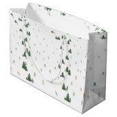 Ski und Snowboard Aquarell Große Geschenktasche Wi Geschenktüte (Rückseite Schrägansicht)