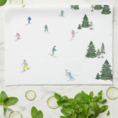 Ski und Snowboard Print Kitchen Handtuch (Gefaltet)