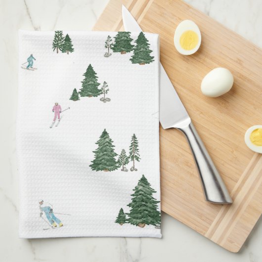 Ski und Snowboard Print Kitchen Handtuch (Viertel Falte)