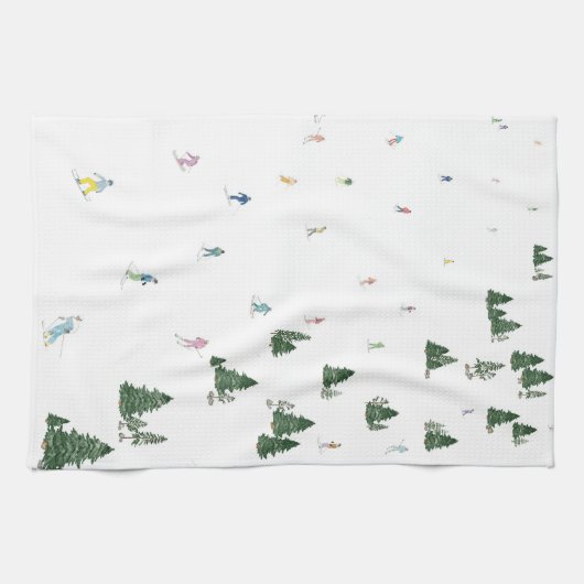 Ski und Snowboard Print Kitchen Handtuch (Horizontal)