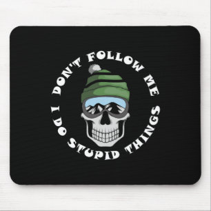 Ski- und Snowboard-Schädel Lustiger Skifahrer und  Mousepad