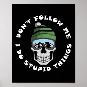 Ski und Snowboard Skull Funny Skier und Boarder Qu Poster
