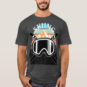 Ski- und Snowboardgrafik mit Vintagen Sonnen T-Shirt