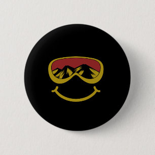 Ski- und Snowboardkurse lächelnd Skifahrer-Goggles Button
